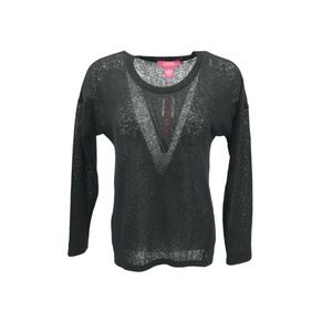 Catherine Malandrino Semi Sheer Top Sz M Black NWT